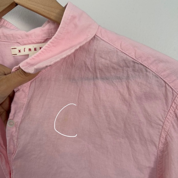 xirena XS beau shirt light pink button up office preppy - Picture 4 of 8